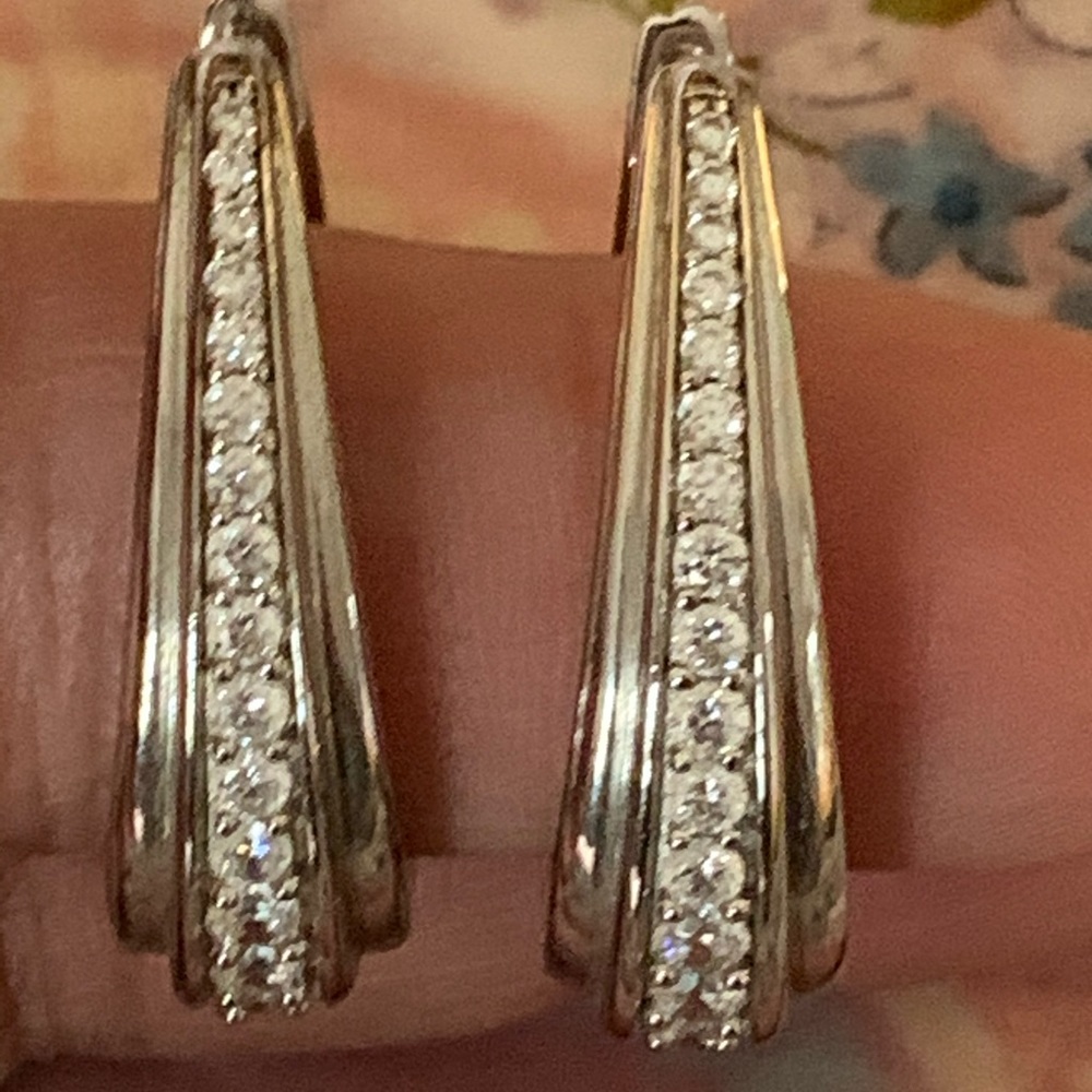 JTV Sterling Silver Bella Luce Hoops